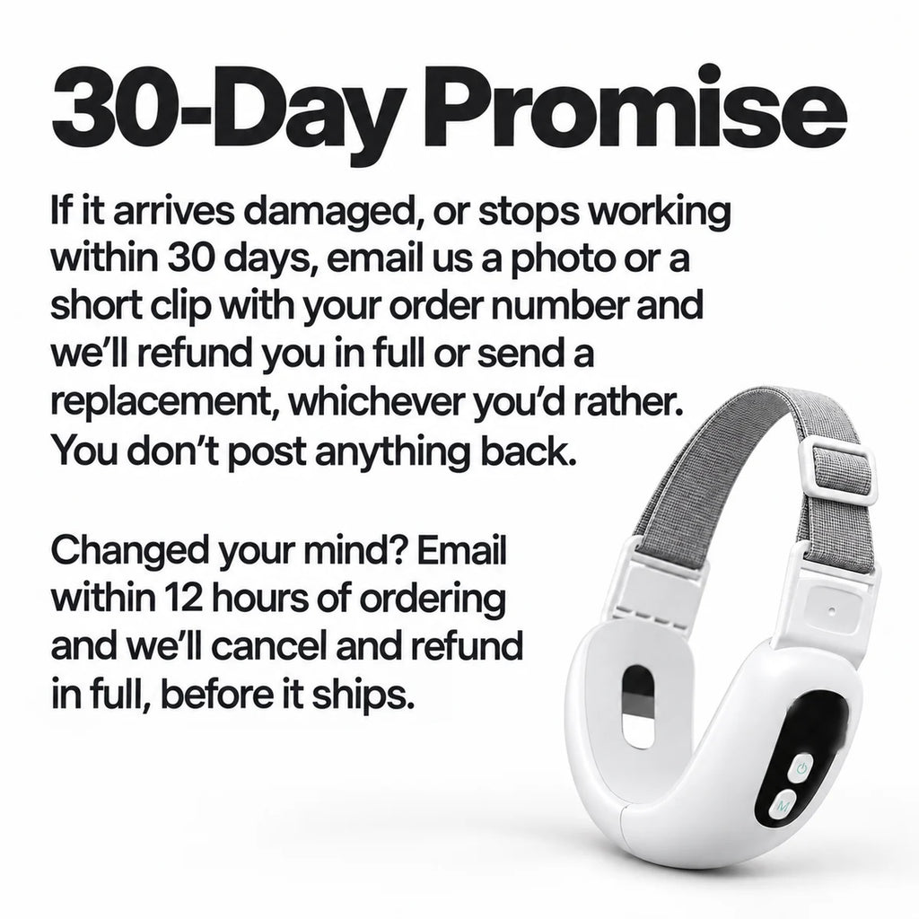 ChinRescue 30-Day Promise: full refund or replacement if it arrives damaged or stops working, with nothing to post back